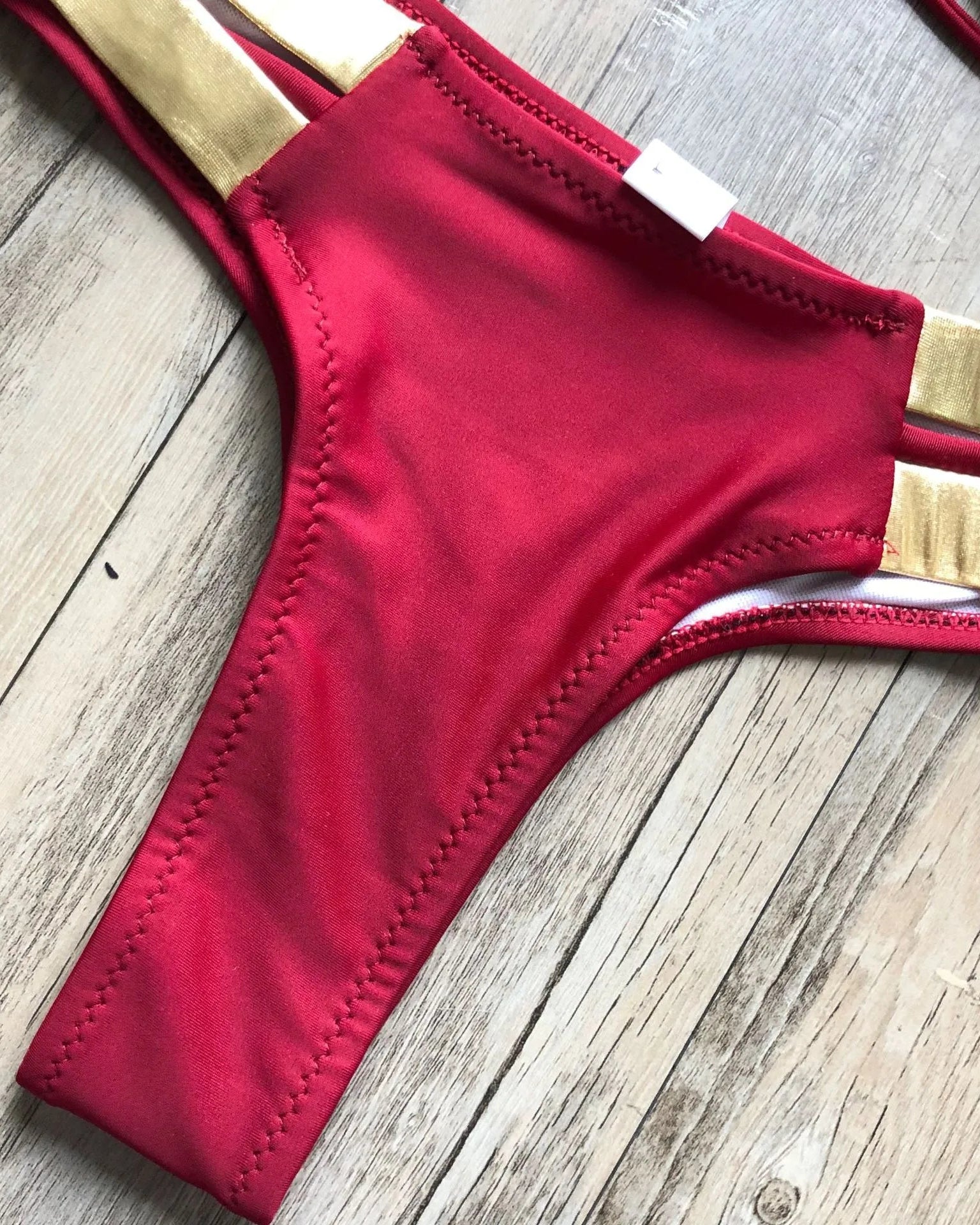 Bronzing Strappy Bikini Set Triangle Top Two Piece Swimsuit