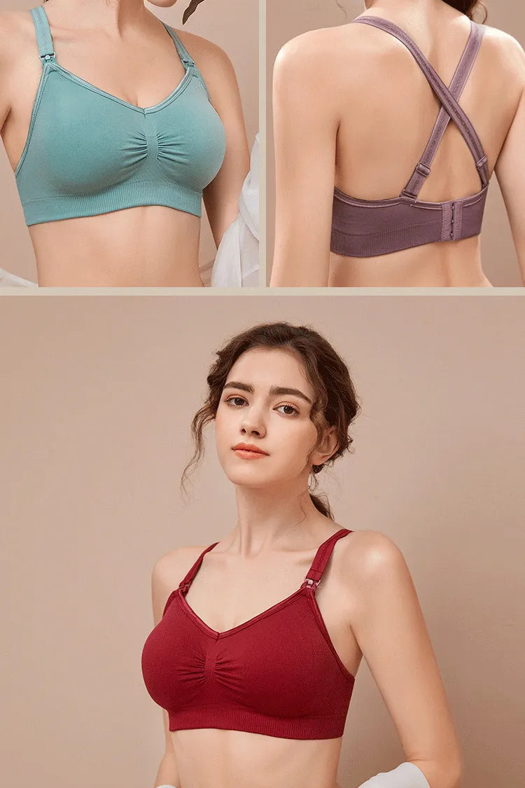 Large Size Full Cup Wireless Push Up Nursing Bra
