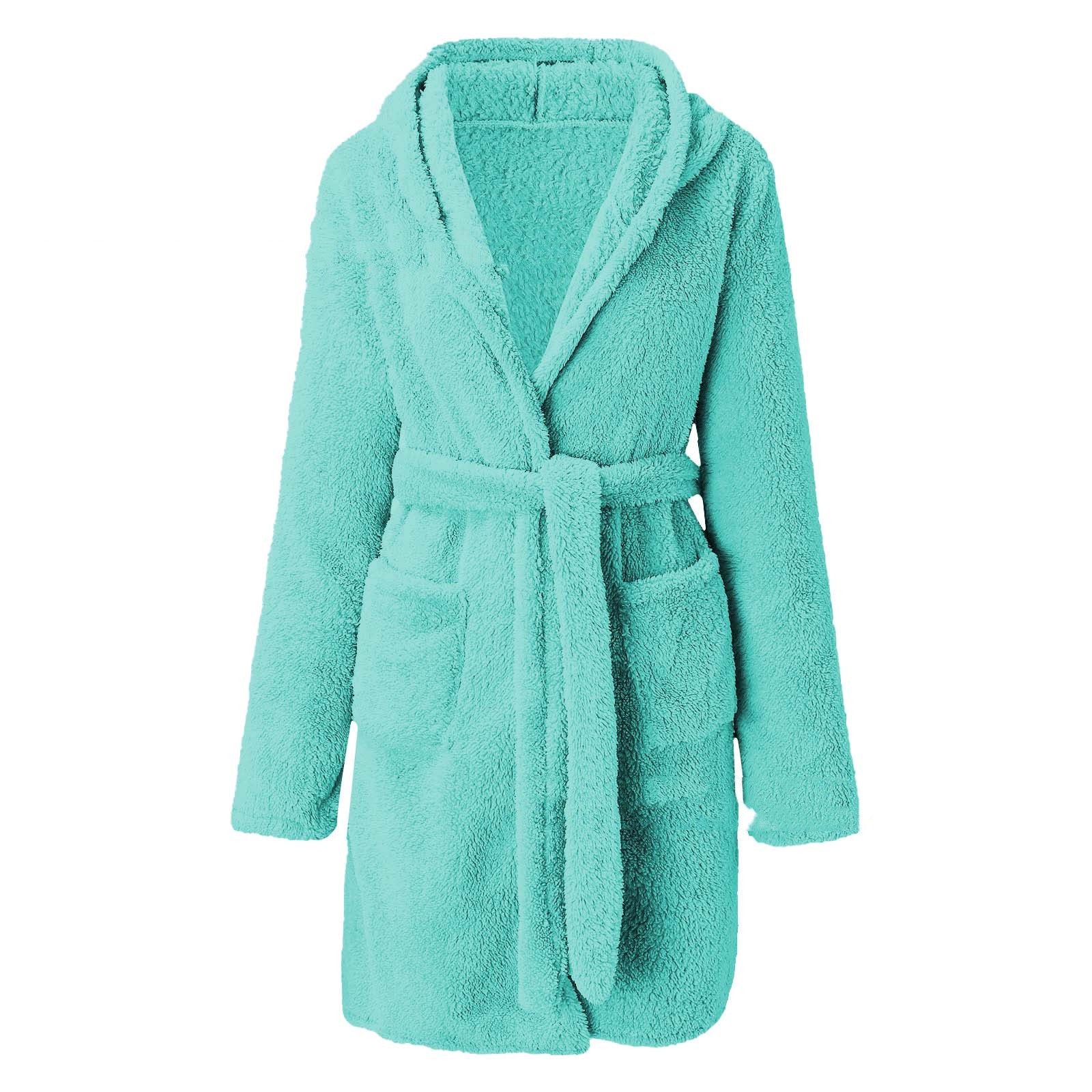 Cozy Duck Print Fleece Nightgown for Women | Thick Warm Winter Pajama Loungewear