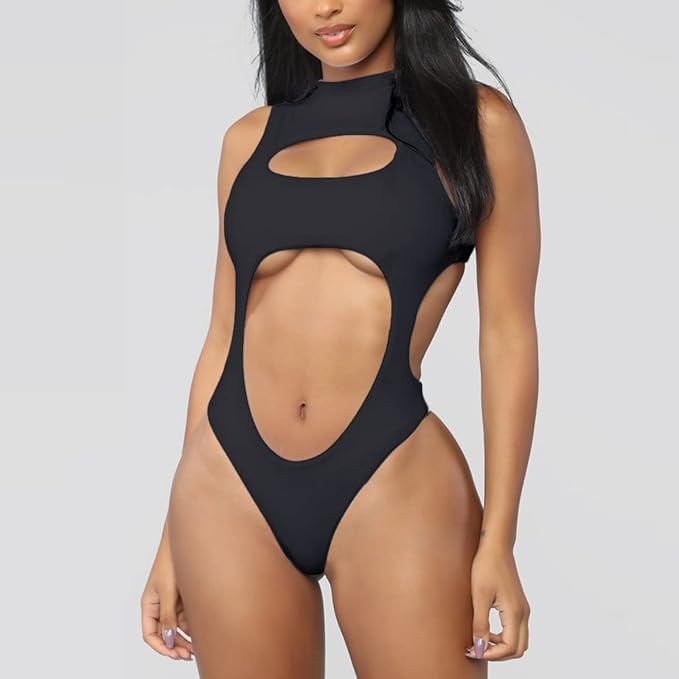 Sexy One Piece Swimsuit Bandage Hollow Out Cutout Bathing Suit Swimwear