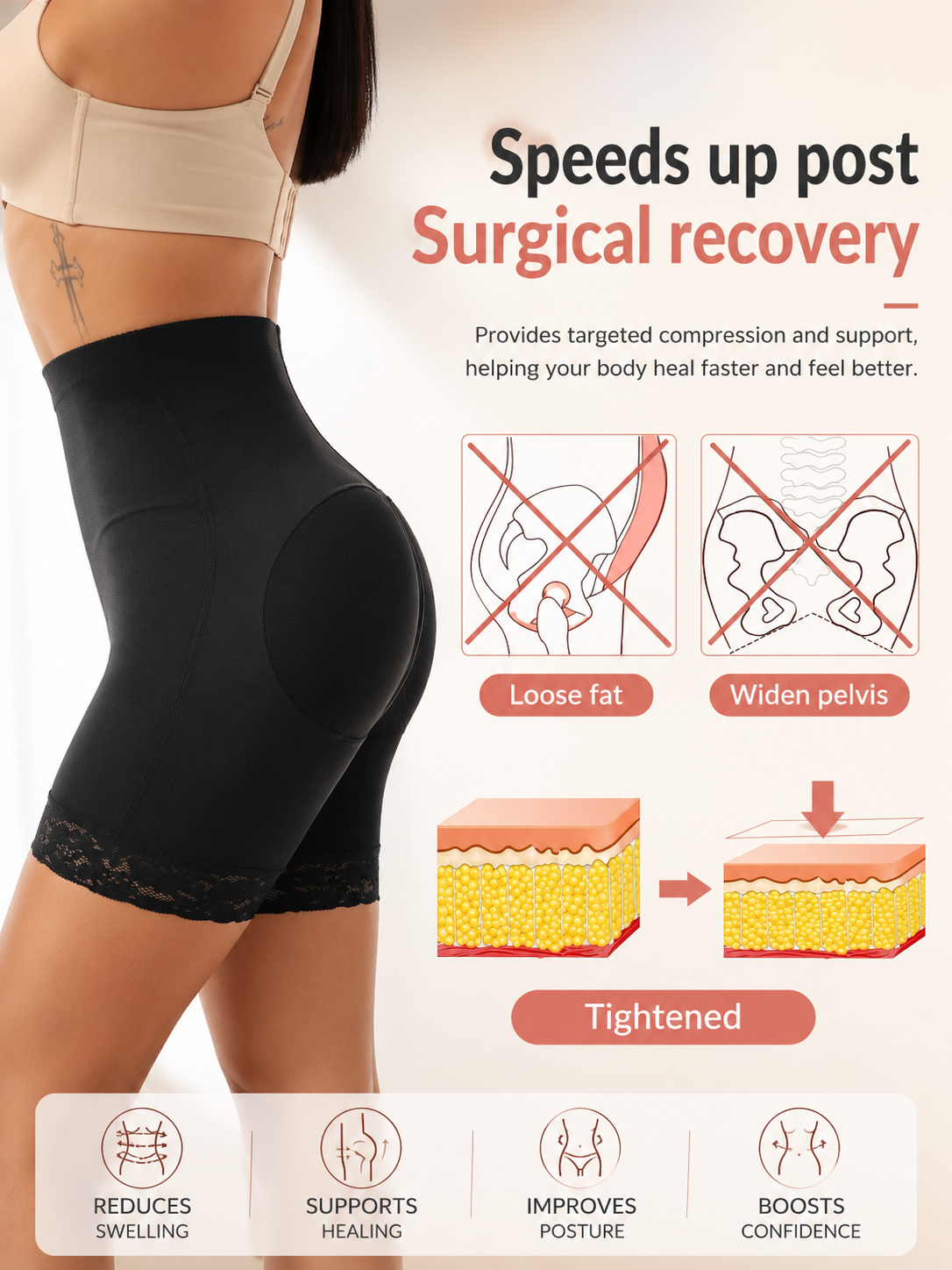 Padded Butt Lifting Shapewear Panty Hip Enhancer Body Shaper