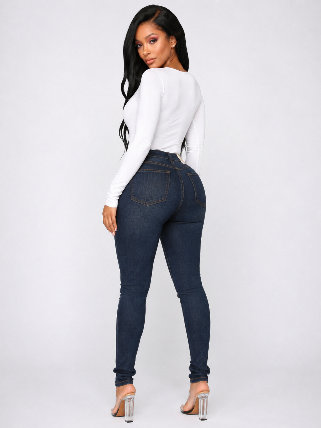 High waist women's jeans