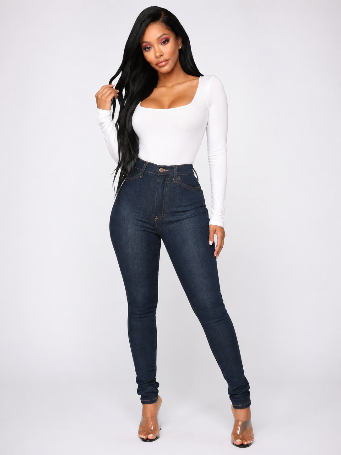 High waist women's jeans