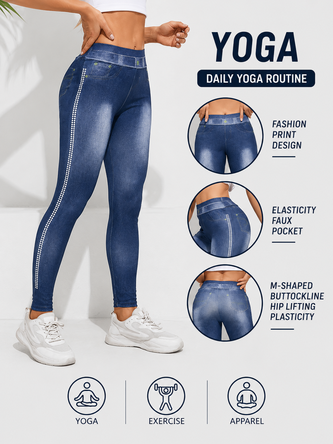 Retro High Elastic Tights Hip Lifting Yoga Trousers