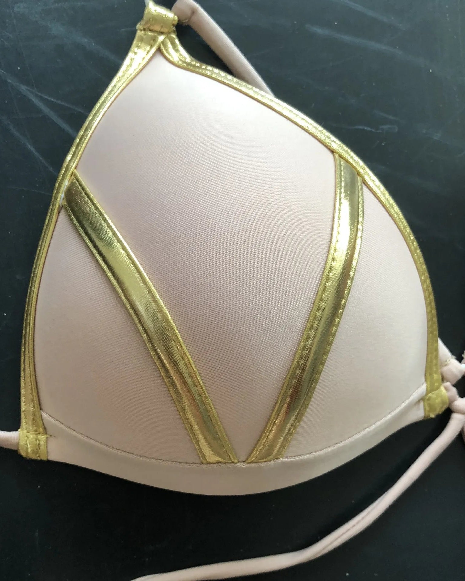 Bronzing Strappy Bikini Set Triangle Top Two Piece Swimsuit