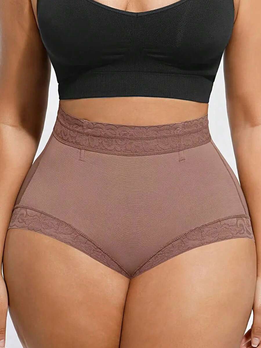 Plus-size Lace Hip-lifting Tummy-control Shapewear For Women