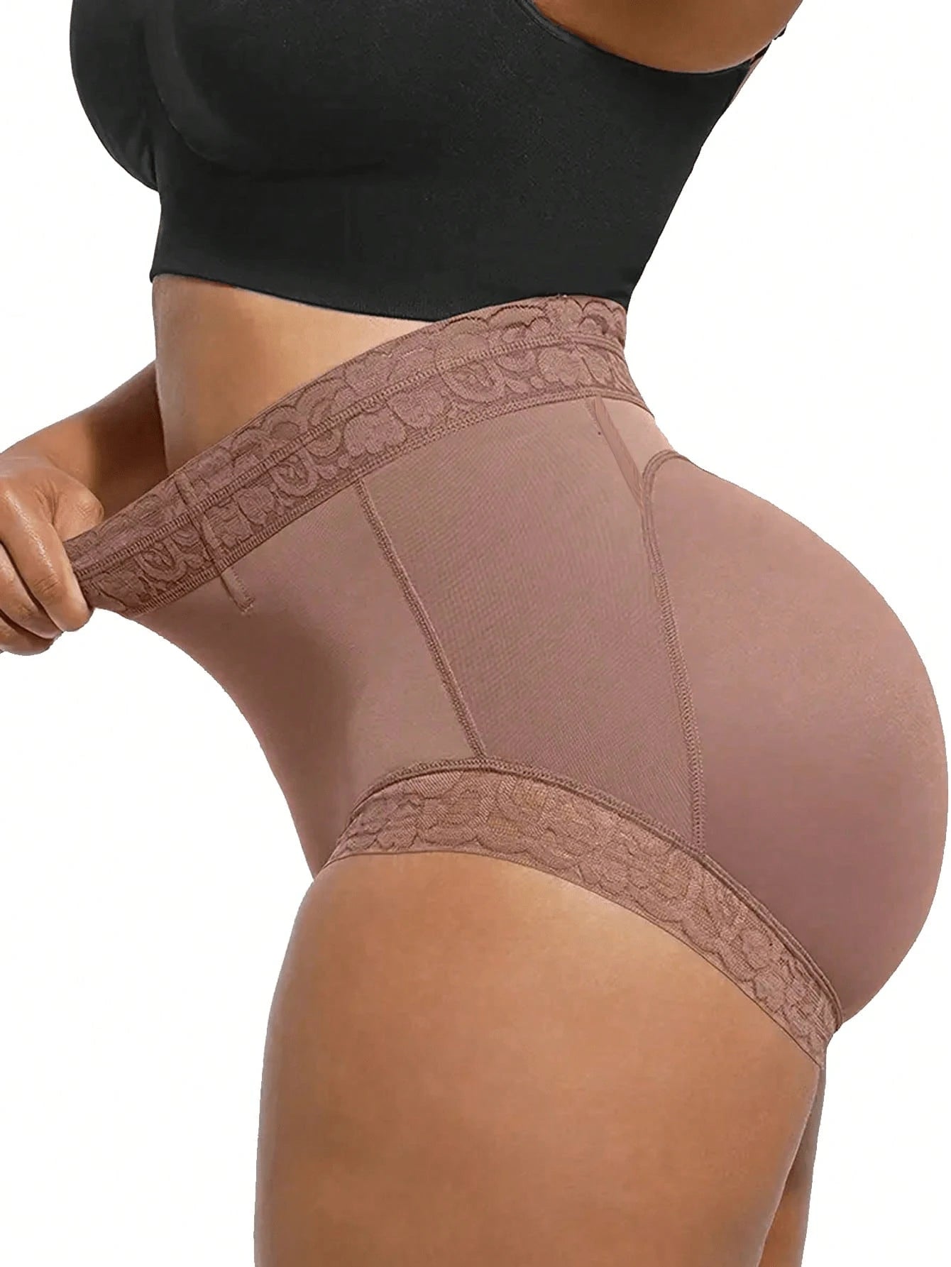 Plus-size Lace Hip-lifting Tummy-control Shapewear For Women