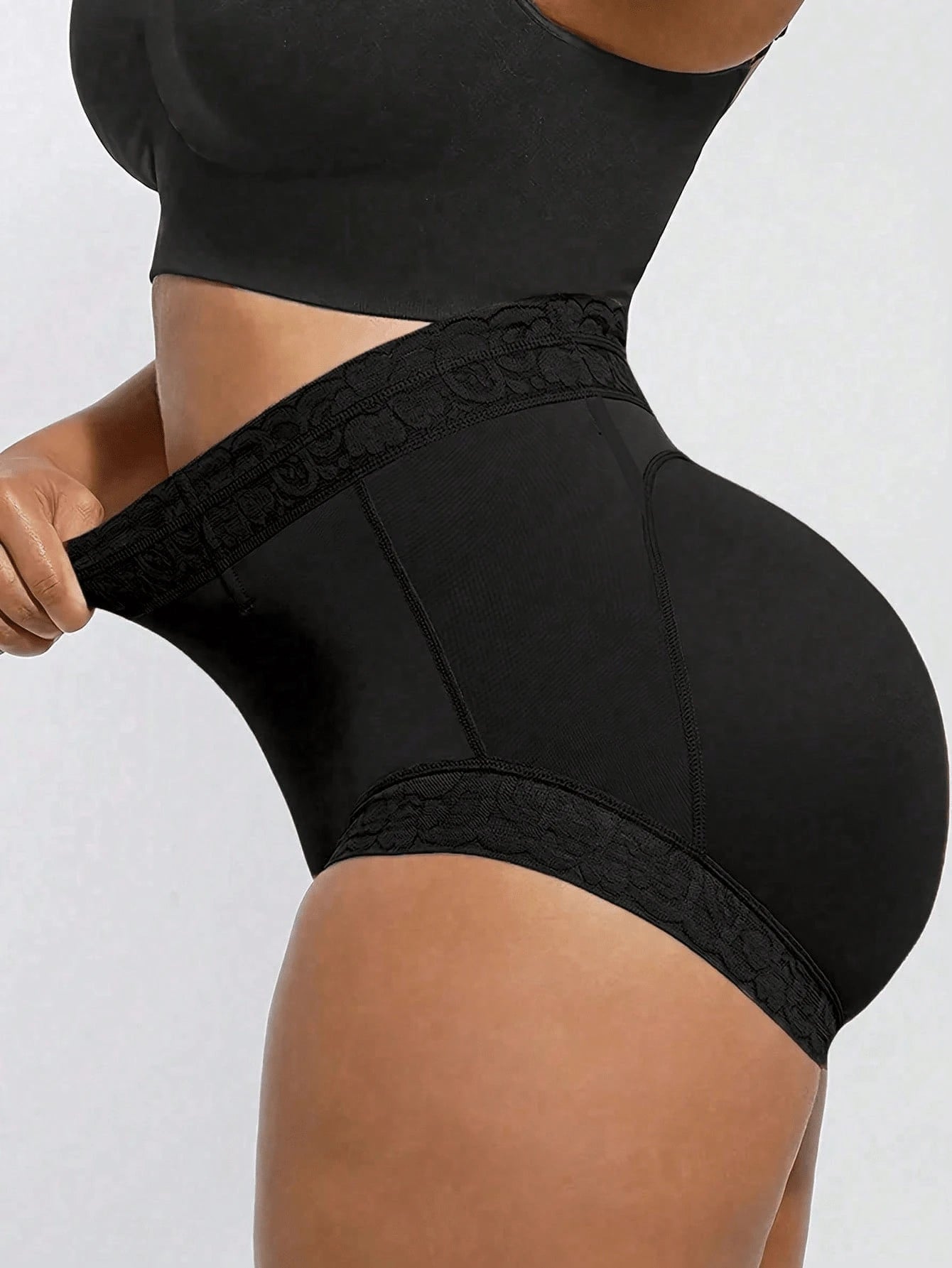 Plus-size Lace Hip-lifting Tummy-control Shapewear For Women