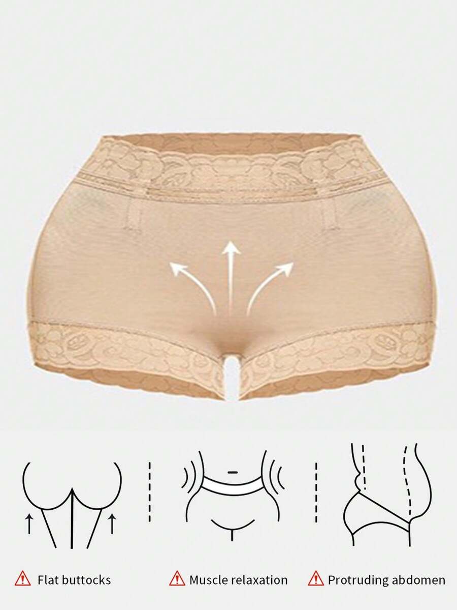 Plus-size Lace Hip-lifting Tummy-control Shapewear For Women