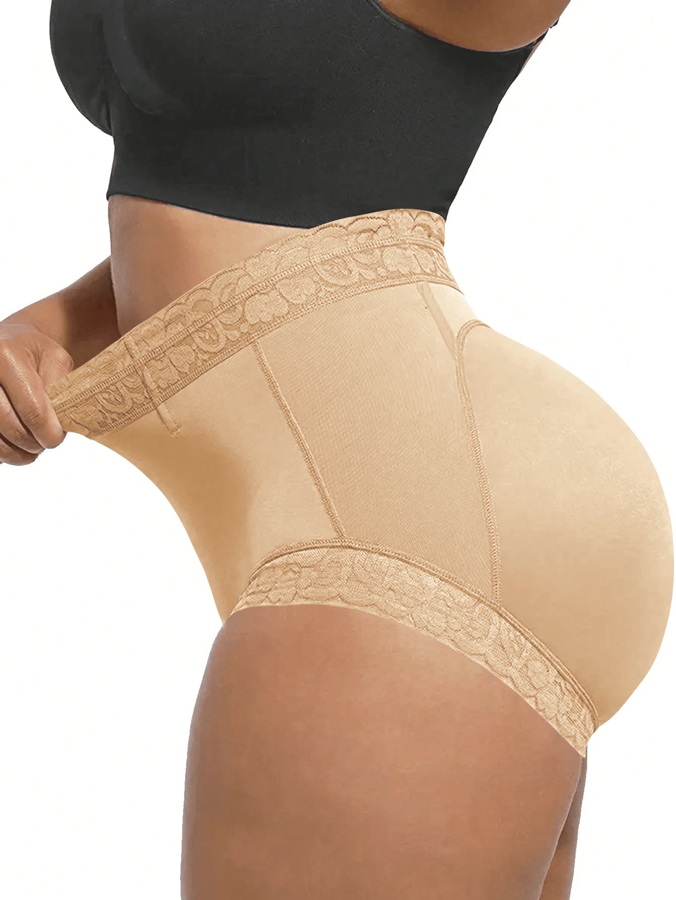 Plus-size Lace Hip-lifting Tummy-control Shapewear For Women