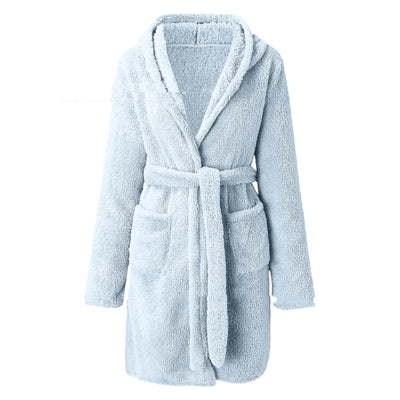 Cozy Duck Print Fleece Nightgown for Women | Thick Warm Winter Pajama Loungewear