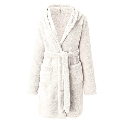 Cozy Duck Print Fleece Nightgown for Women | Thick Warm Winter Pajama Loungewear