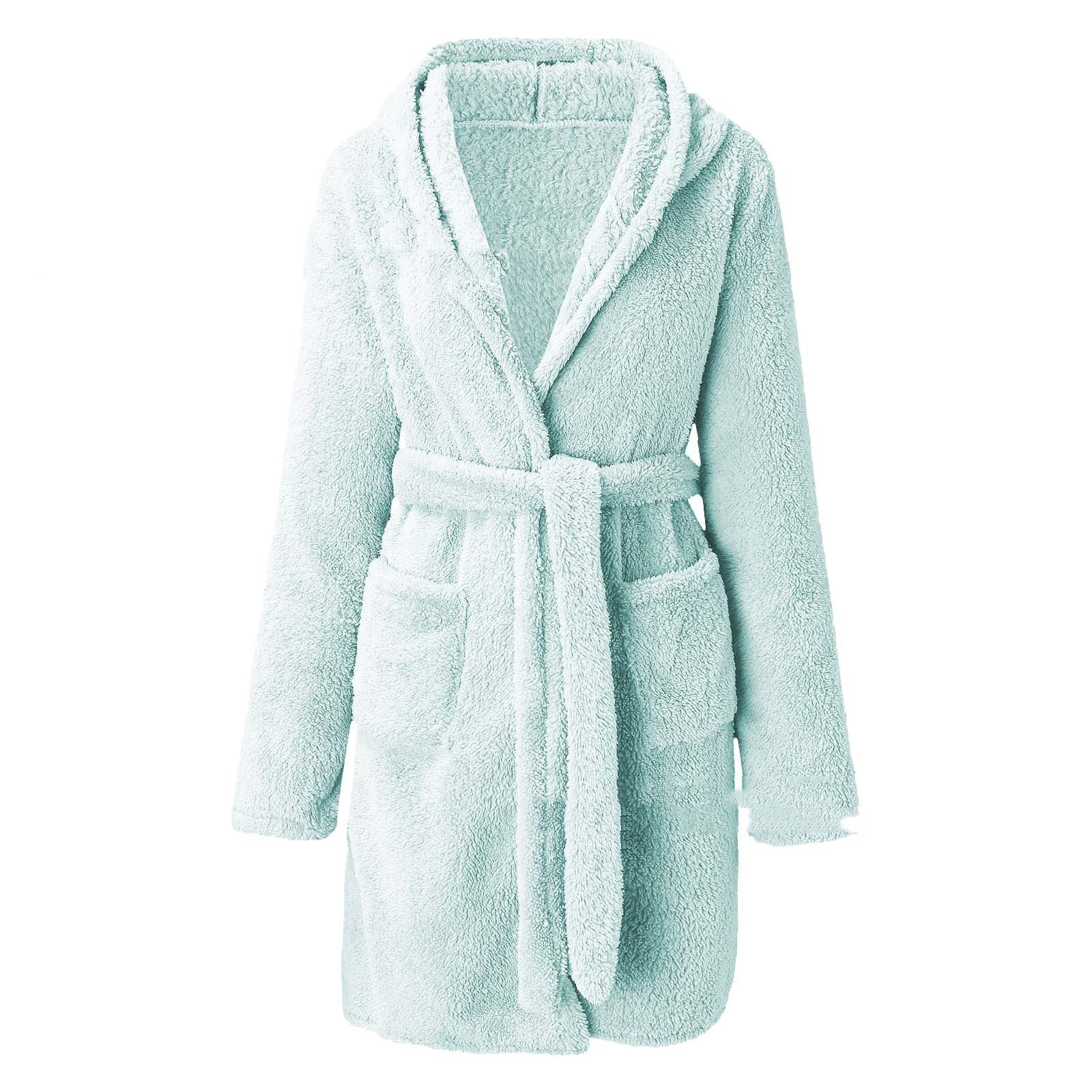 Cozy Duck Print Fleece Nightgown for Women | Thick Warm Winter Pajama Loungewear