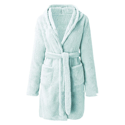 Cozy Duck Print Fleece Nightgown for Women | Thick Warm Winter Pajama Loungewear