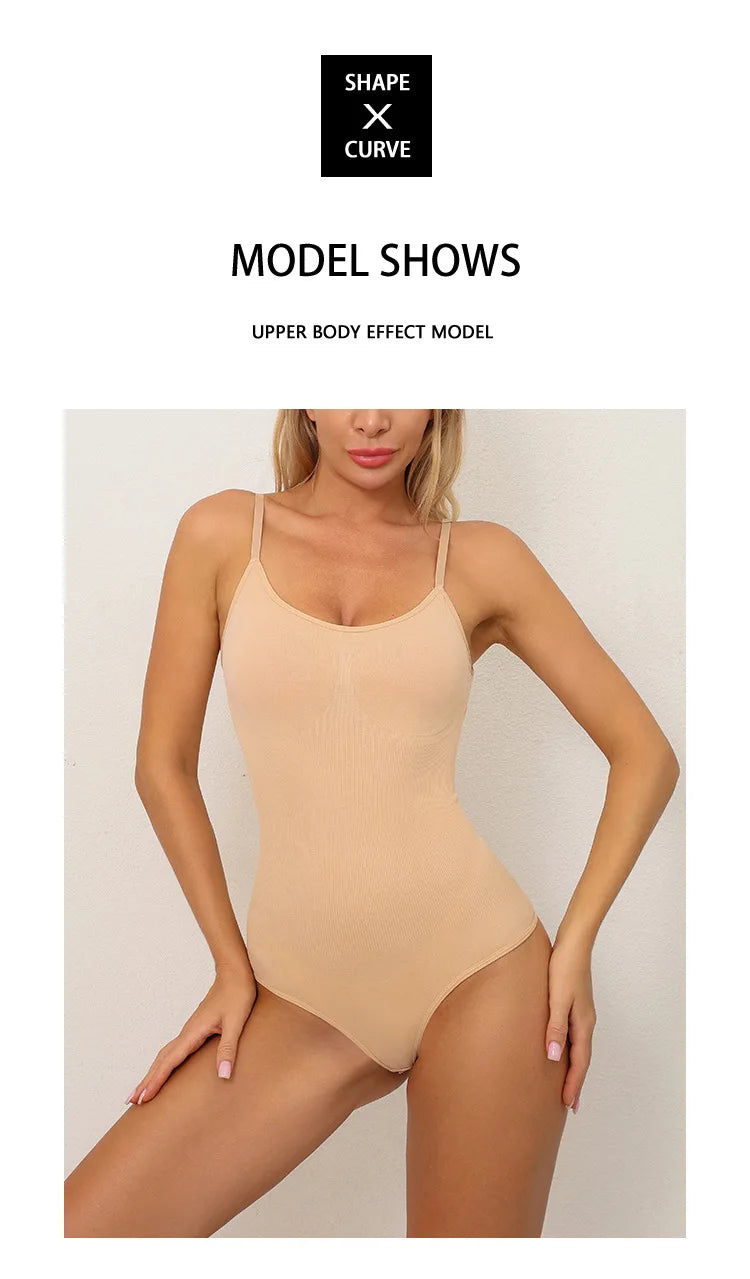 Women Full Body High Elastic Bodysuit Shapewear Seamless Smoothing Tummy Control Waist Trainer Underwear Thong Shaper