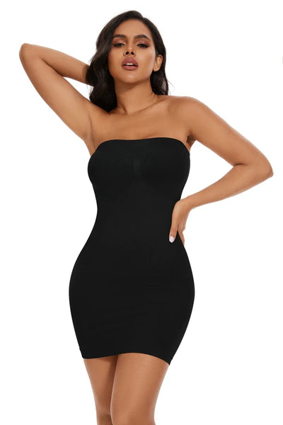 Strapless Bodycon Slip Dress Shapewear Smooth Compression Slimming Body Shaper