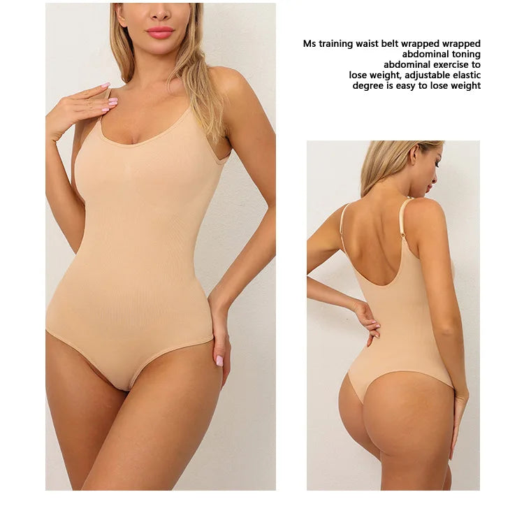 Women Full Body High Elastic Bodysuit Shapewear Seamless Smoothing Tummy Control Waist Trainer Underwear Thong Shaper