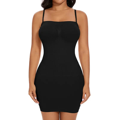 Strapless Bodycon Slip Dress Shapewear Smooth Compression Slimming Body Shaper