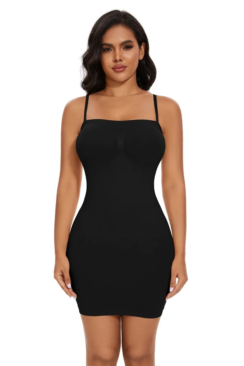 Strapless Bodycon Slip Dress Shapewear Smooth Compression Slimming Body Shaper