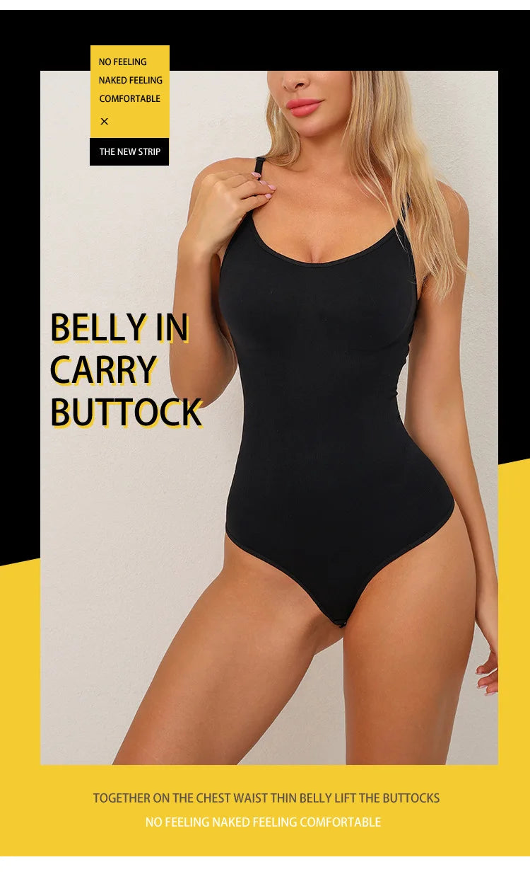 Women Full Body High Elastic Bodysuit Shapewear Seamless Smoothing Tummy Control Waist Trainer Underwear Thong Shaper