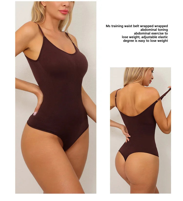 Women Full Body High Elastic Bodysuit Shapewear Seamless Smoothing Tummy Control Waist Trainer Underwear Thong Shaper