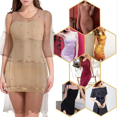 Strapless Bodycon Slip Dress Shapewear Smooth Compression Slimming Body Shaper