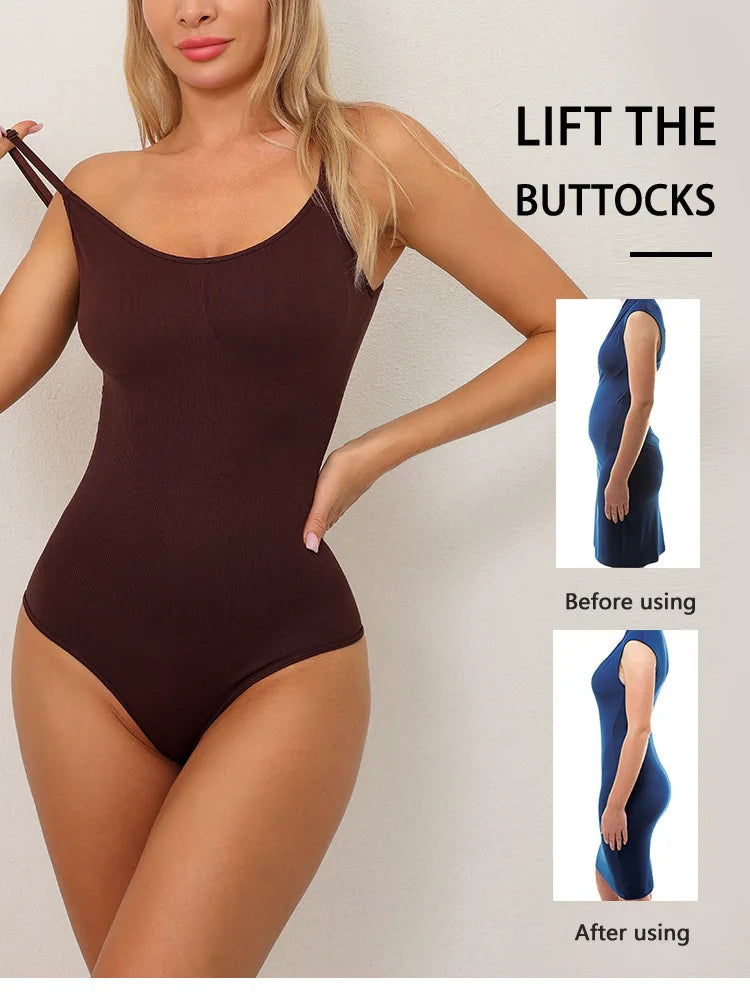 Women Full Body High Elastic Bodysuit Shapewear Seamless Smoothing Tummy Control Waist Trainer Underwear Thong Shaper