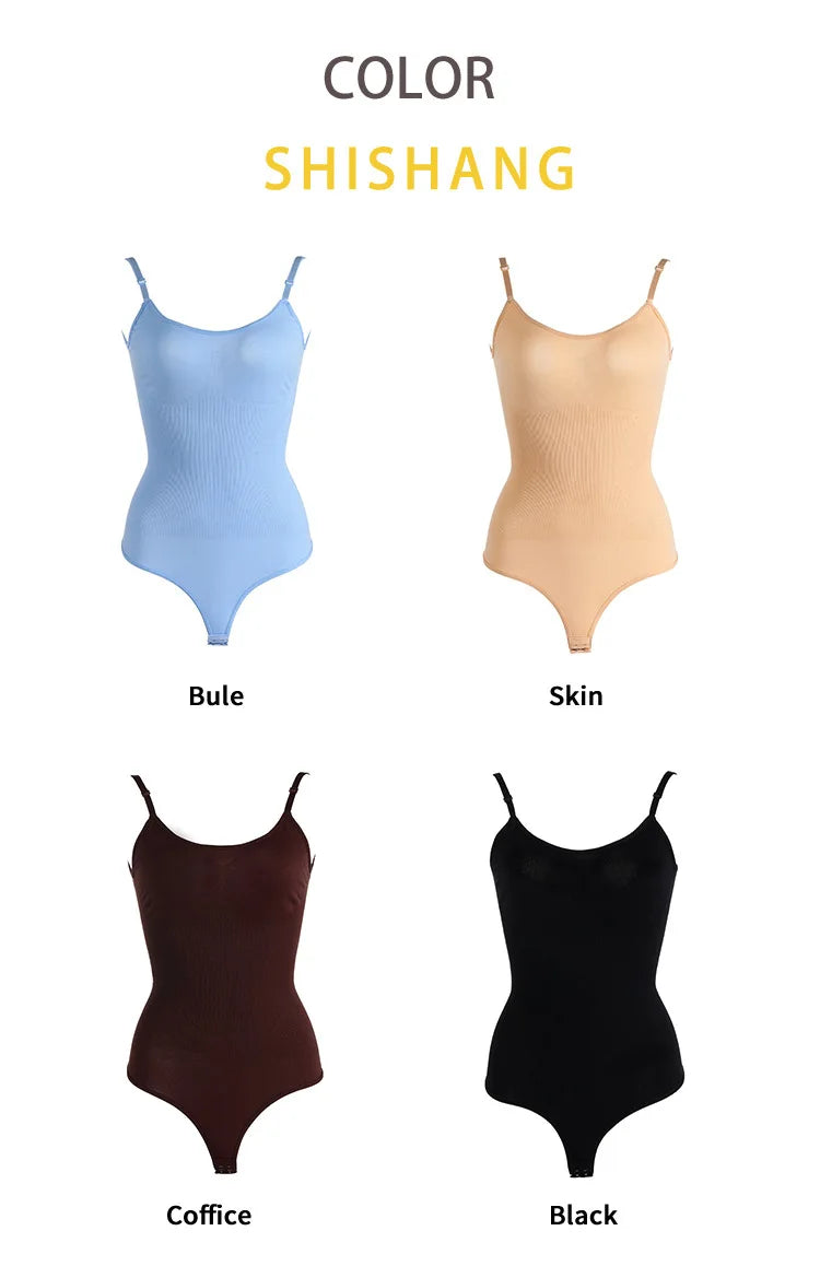 Women Full Body High Elastic Bodysuit Shapewear Seamless Smoothing Tummy Control Waist Trainer Underwear Thong Shaper