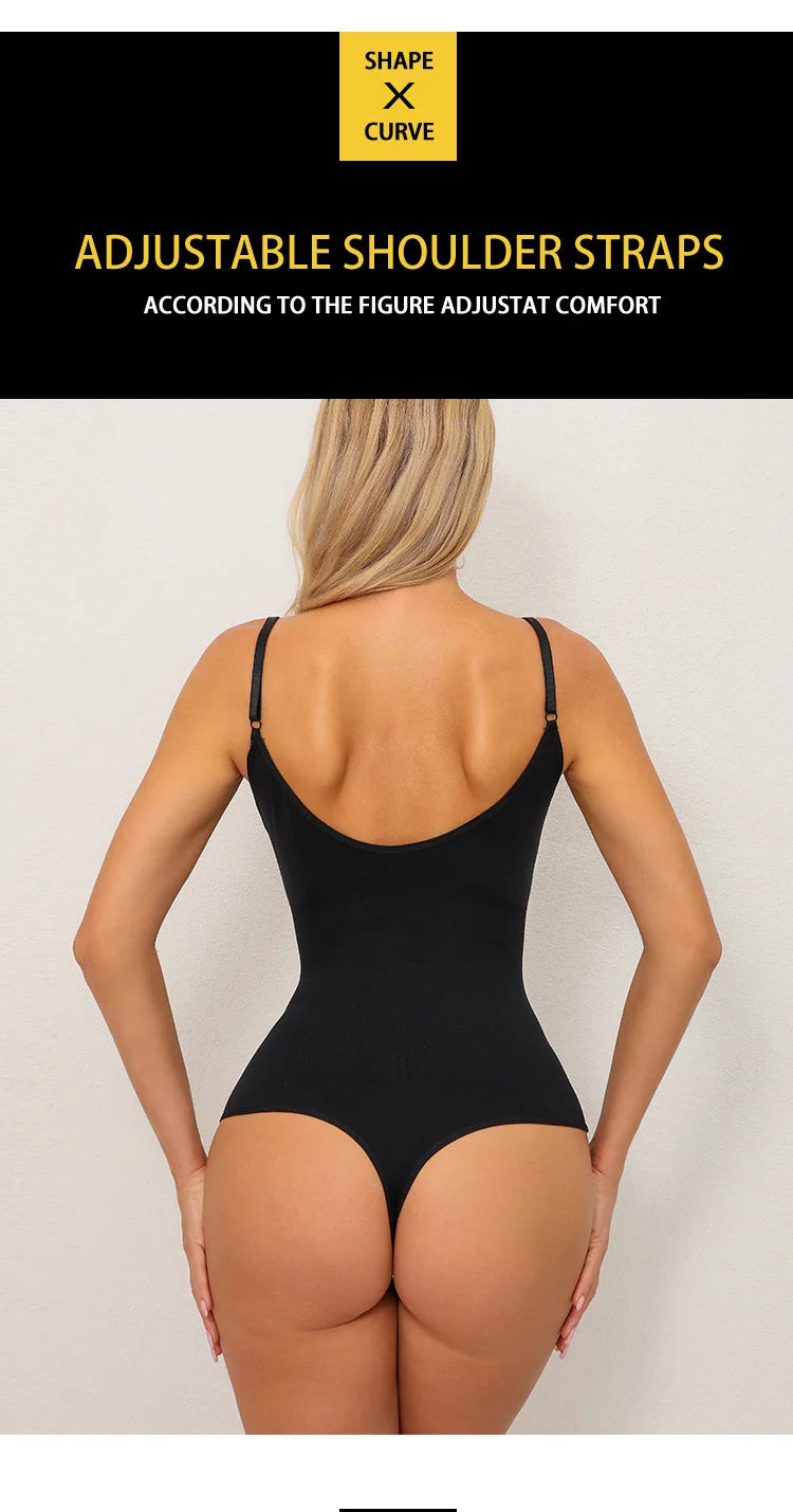 Women Full Body High Elastic Bodysuit Shapewear Seamless Smoothing Tummy Control Waist Trainer Underwear Thong Shaper