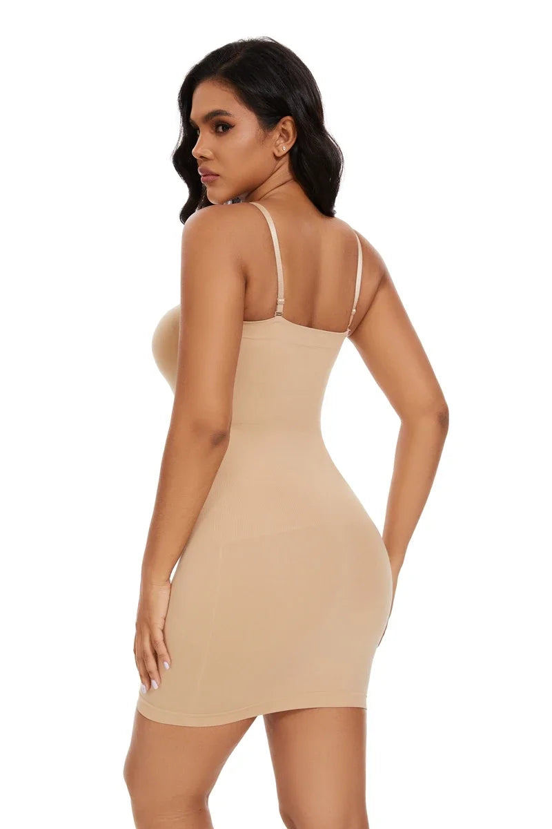 Strapless Bodycon Slip Dress Shapewear Smooth Compression Slimming Body Shaper