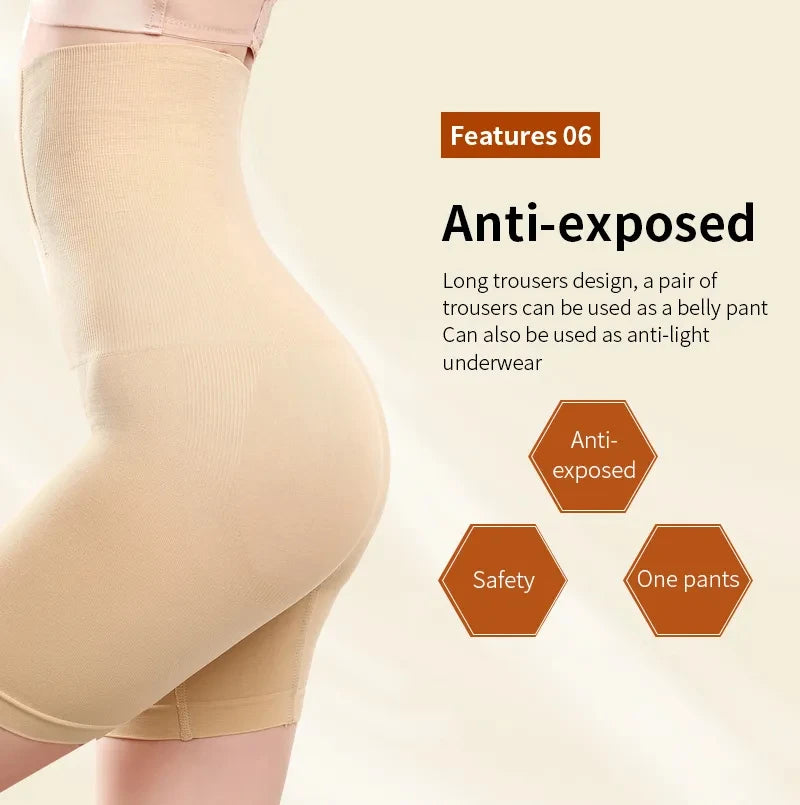 Women's Underwear High Waist Shaping Boyshort Panties Tummy Control Butt Lifting Slimming Shorts Shapewear Seamless Shaper