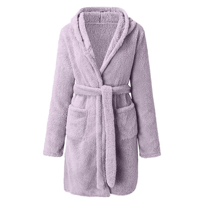 Cozy Duck Print Fleece Nightgown for Women | Thick Warm Winter Pajama Loungewear