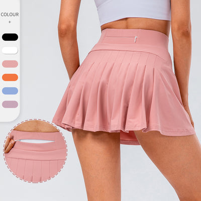 High Quality Tennis Skirt with Zipped Pocket Women Pleated Sports Skirt