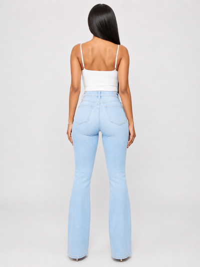 Classic High Waist Slim Denim Horseshoe Pants