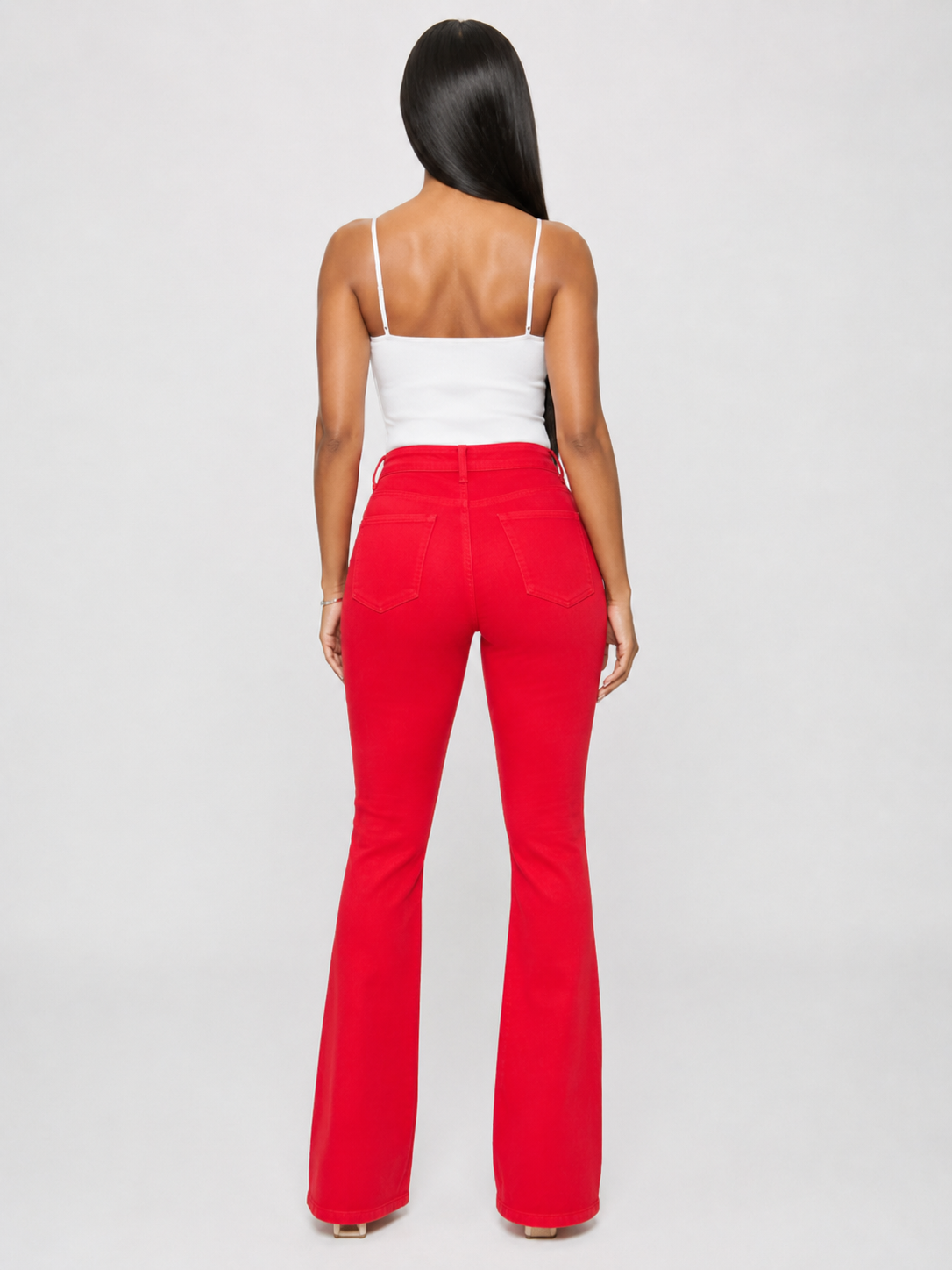 Classic High Waist Slim Denim Horseshoe Pants