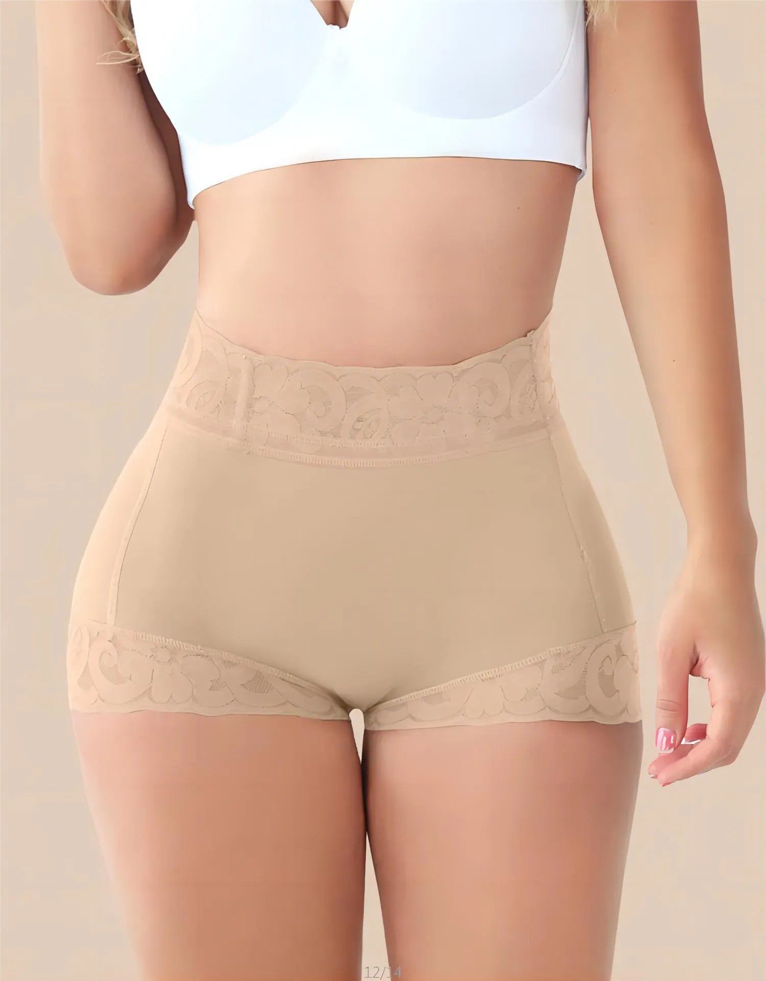 Plus-size Lace Hip-lifting Tummy-control Shapewear For Women