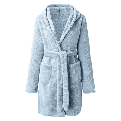 Cozy Duck Print Fleece Nightgown for Women | Thick Warm Winter Pajama Loungewear