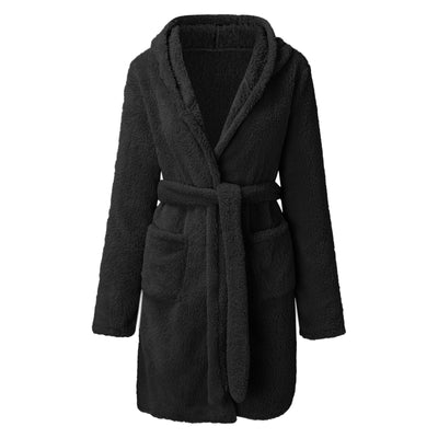 Cozy Duck Print Fleece Nightgown for Women | Thick Warm Winter Pajama Loungewear