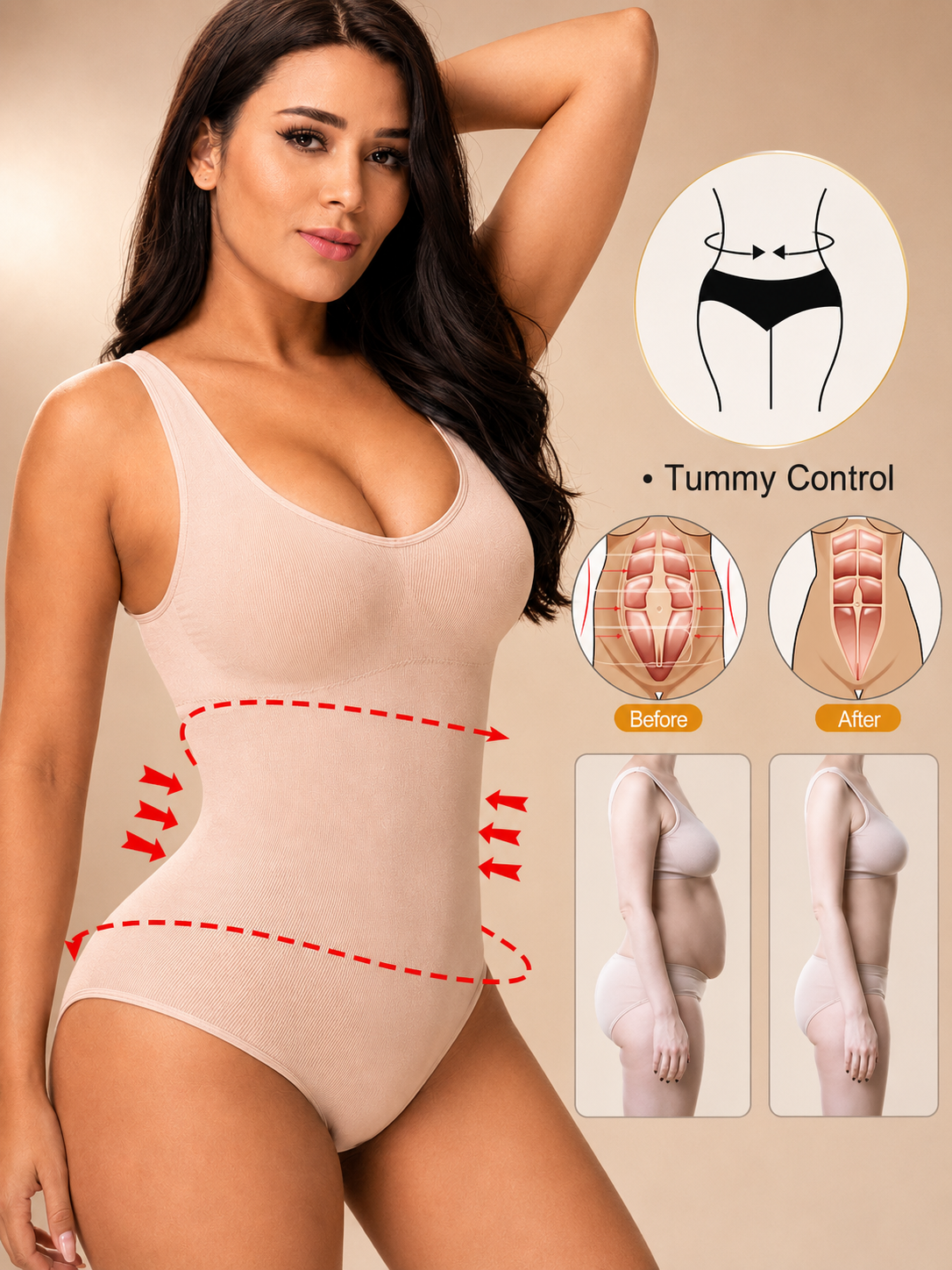 European And American Seamless One Piece Corset