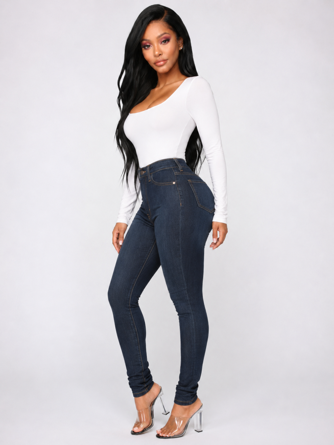 High waist women's jeans