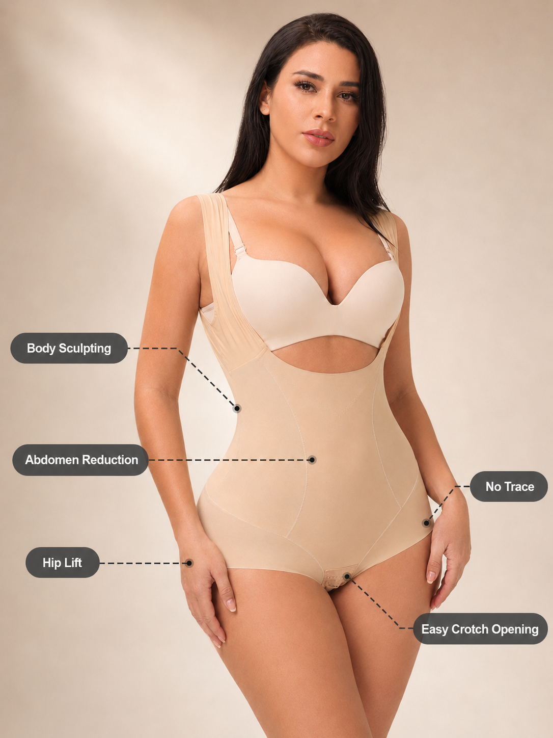 High-elastic, Non-marking One-piece Shapewear Corset Bodysuit