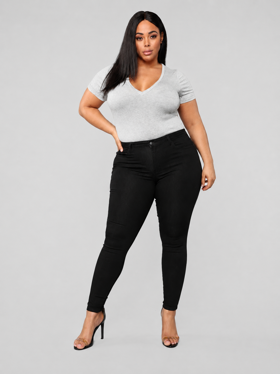 Plus Size Fashion High Elastic Denim Pencil Pants
