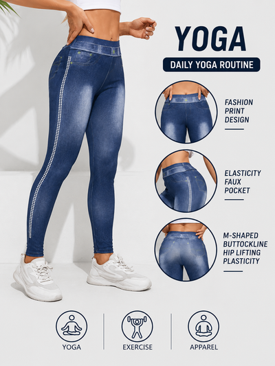 Retro High Elastic Tights Hip Lifting Yoga Trousers