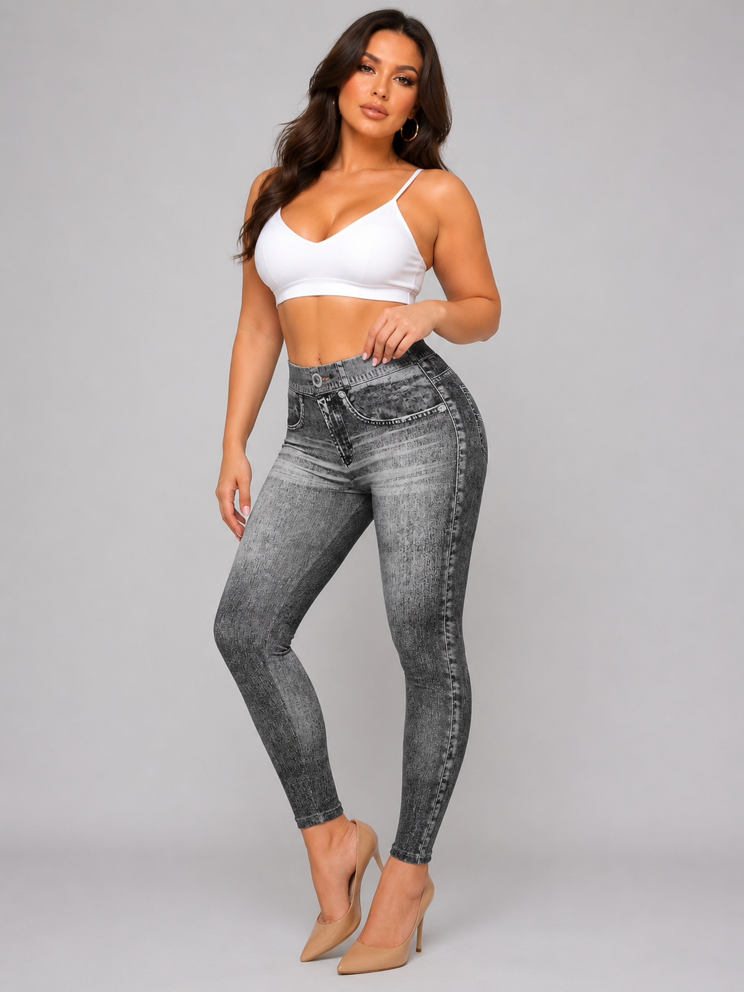 Retro High Elastic Tights Hip Lifting Yoga Trousers