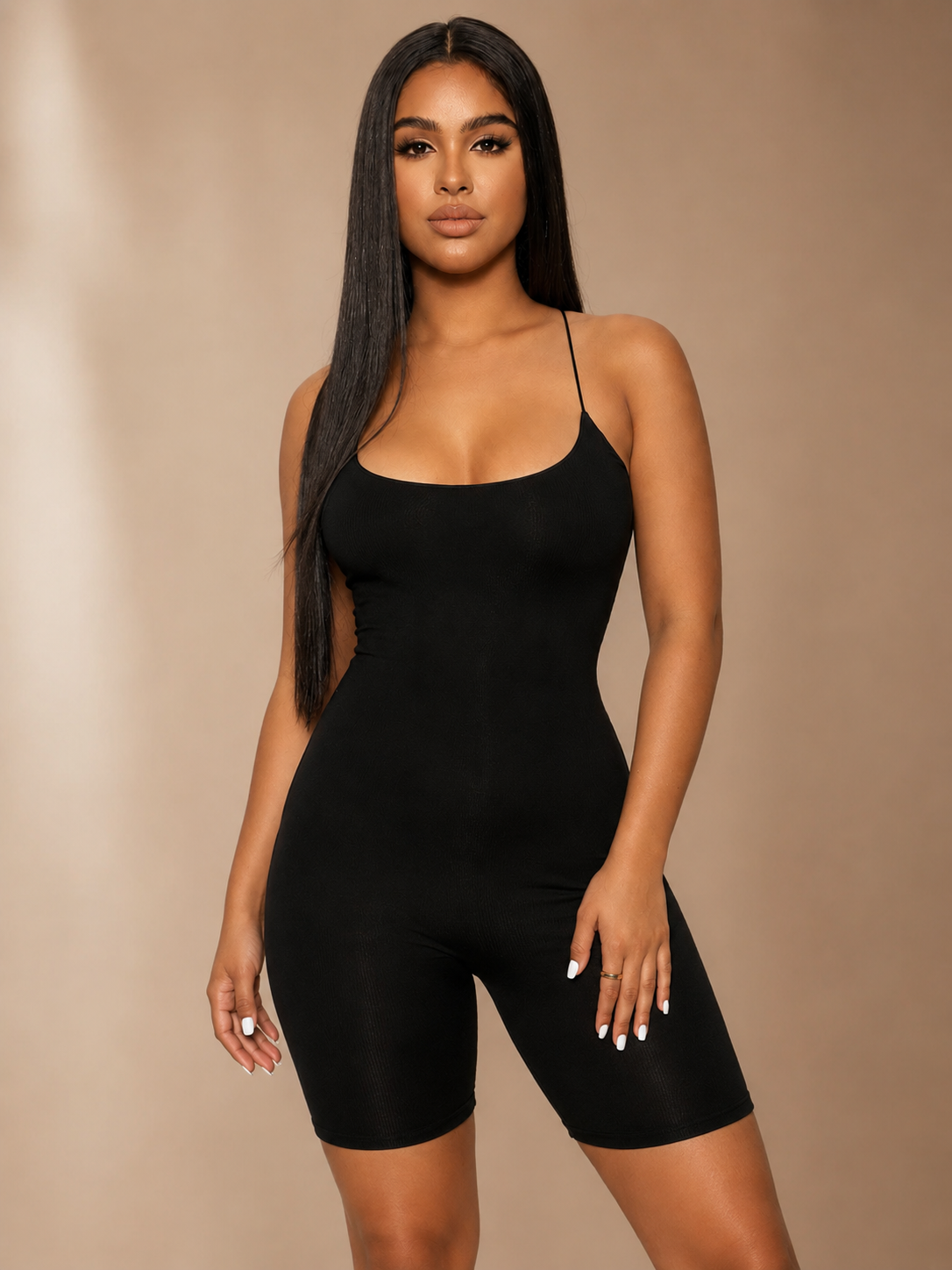 Deep Back Cutout Sexy Backless Slim Bodysuit